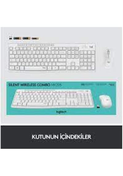 Logitech 920-010089 Mk295 Kablosuz Beyaz Klavye Mouse Set - 550842999