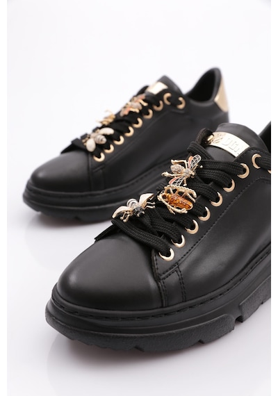Dgn Es852 Kadin Kalin Taban Ari Tokali Sneakers Ayakkabi ES852-2007-R123499 Siyah