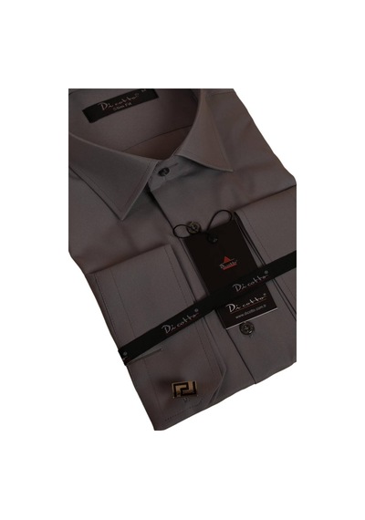 Dicotto Koyu Gri Dar Kesim Micro Kumaş Kol Düğmeli Slim Fit Erkek Gömlek - 201-7 001