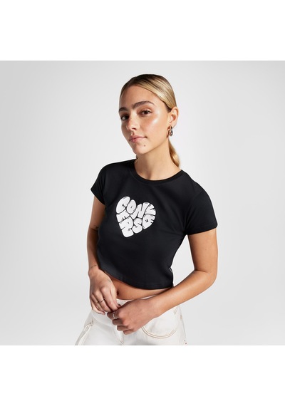Converse Heart Slim Fit Kadın Siyah T-shirt