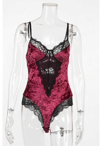 Merry See Kadife Body Gecelik Babydoll Çok Renkli