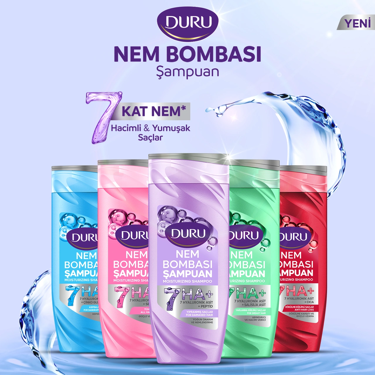 Duru Nem Bombası Yıpranmış Saçlar İçin Yoğun Onarıcı Ve Nemlendirici Şampuan 3x400 Ml Yıpranmış