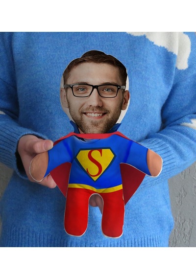 Bk Gift Kişiye Özel Fotoğraflı Pelerinli Erkek Süper Kahraman Bebek Yastık-4