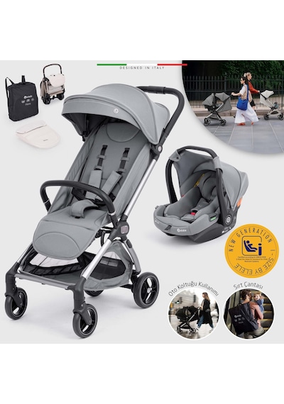 Elele Pilota Premium Kabin Tipi Travel Sistem Bebek Arabası Gri