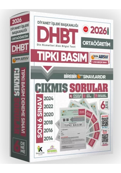 2026 Kpss-dhbt Ortaöğretim ÖSYM Çıkmış Soru Tıpkı Basım 6lı Kitapçık Türkiye Geneli Deneme Paketi