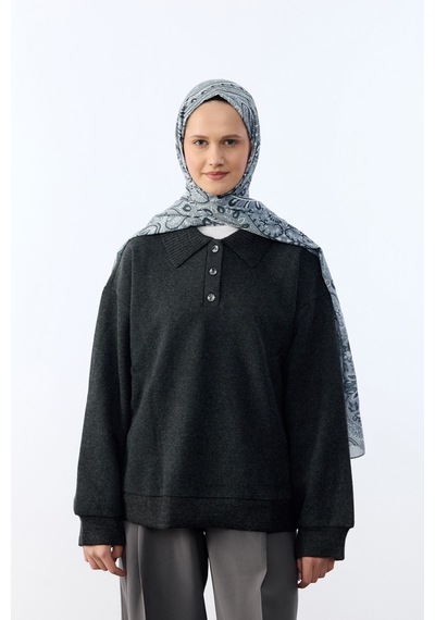 Mirsoy Scarf Mirayze Etnik Desen Şal Gri
