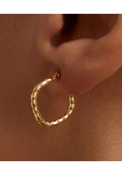 Bayar Gold 14 Ayar Altın İtalyan Parıltı Kare Tekli Küpe
