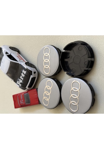 Audi Gri Jant Kapak Arması Seti 4 Lü 3m 3d Abs