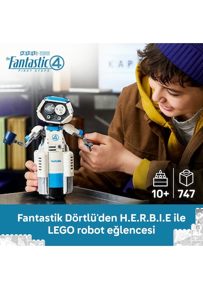 LEGO® ǀ Marvel Fantastik Dörtlü H.E.R.B.I.E. 76339 - 10 Yaş Üzeri Çocuklar için Aksesuarlar İçeren Oyuncak Yapım Seti (747 Parça)