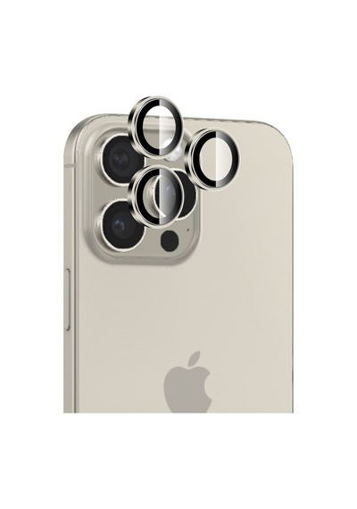 Bix Apple Uyumlu   iPhone 16 Pro / 16 Pro Max Lens Koruyucu Kamera Lensi 9h Gerçek Cam Crystal Ar+af Doğal Titanyum