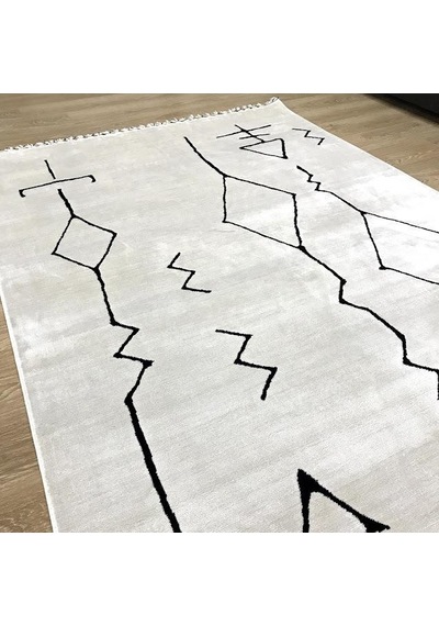Hoom Rugs Casa 6002 Modern Salon Halısı Beyaz