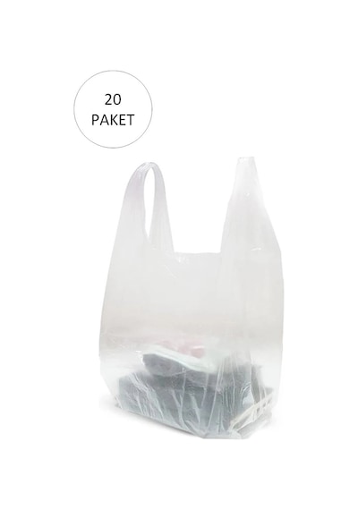 Hubrendy Tedarik Şeffaf Atlet Poşet Küçük Boy 24x43 Cm 20 Paket Takriben 6.000 Adet
