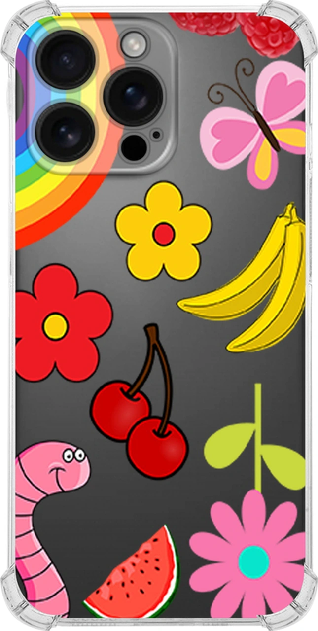 Apple Uyumlu iPhone 16 Pro Max İle Water Color 5 Baskılı Köşe Korumalı Şeffaf Antişok Kılıf