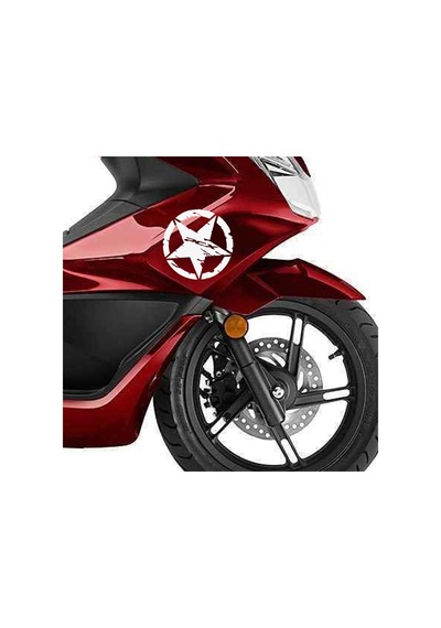 Deeb Army Honda Pcx Yıldız Sticker Etiket Mat Beyaz 2 Adet