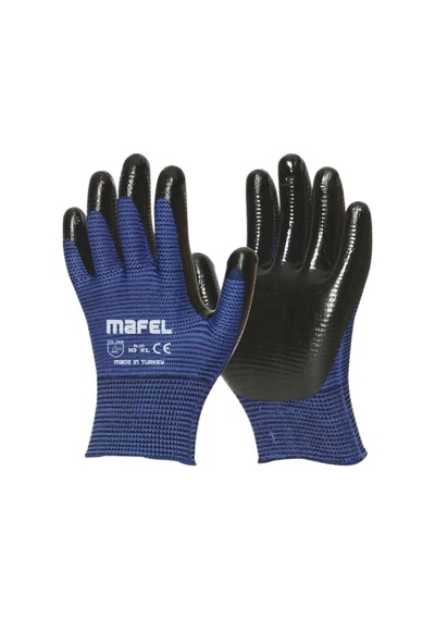 Mafel Mf-001 Nitril Kaplı Aşınmaya Dayanıklı İnşaat Ve İş Eldiveni 12'li Paket