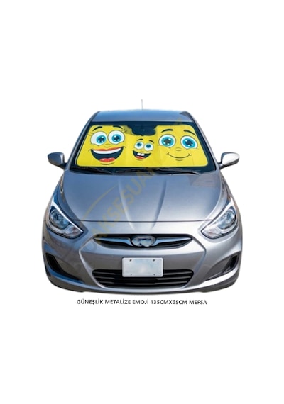 Güneşlik Metalize Ön Cam Emoji 135cmx65cm