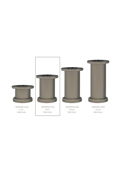 Modern, Düz Ayak 8 Cm Krom, Tv Ünitesi, Koltuk Altı , Dolap Ayağı, Vidaları Hediye Krom