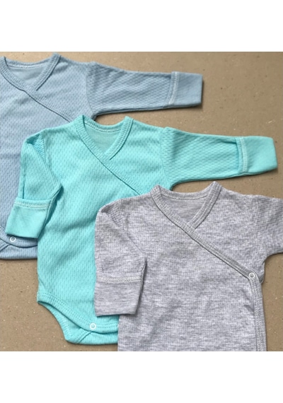 Özdemirli Bebe Özdemirlitekstil Bebelino Çıtçıtlı Badi Kruvaze (3'Lü Paket) (456415927) Çok Renkli