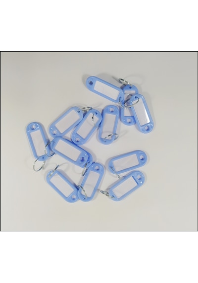 Kimlik Plastik Etiket Anahtarlık 100 Adet Bebe Mavisi