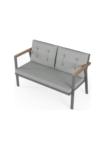 Sierra 2+1+1 Metal İskeletli Suya Dayanıklı Bahçe Balkon Mobilya Takımı Cafe, Salon Koltuk Takımı Gri