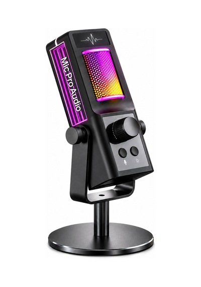Robeve Yk-mc673 Profesyonel Rgb Oyuncu Mikrofonu Ve Yayıncı Mikrofonu Usb Type-c Mikrofon, Cardioid Ses Yakalama, Gürültü Azaltma, Ses Kontrolü, Gaming, Podcast, Canlı Yayın Ve Pc Mikrofonu