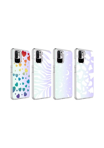 Xiaomi Redmi Note 10s Kılıf Zore M-blue Desenli Kapak Heart No3