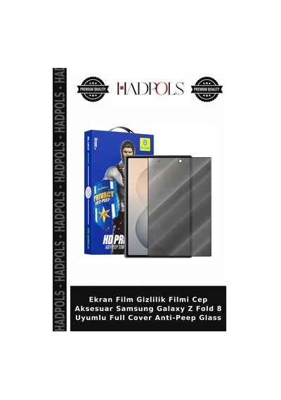 Ekran Film Gizlilik Filmi Cep Aksesuar Samsung Galaxy Z Fold 8 Uyumlu Full Cover Anti-peep Glass