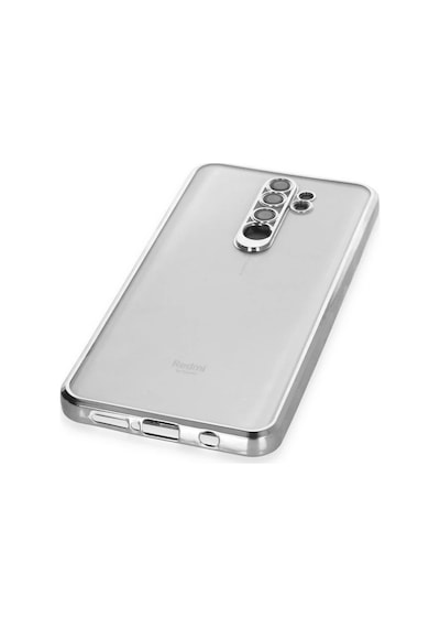 Xiaomi Redmi Note 8 Pro Kılıf Razer Lensli Silikon - Gümüş 0.2M-Çok Renkli