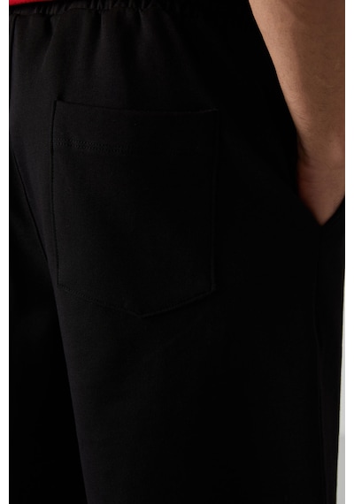 Air Jones Tommy Life Siyah Pamuklu Kalın Yumuşak Dokulu Comfort Fit Basic Erkek Şort - 81274 Siyah