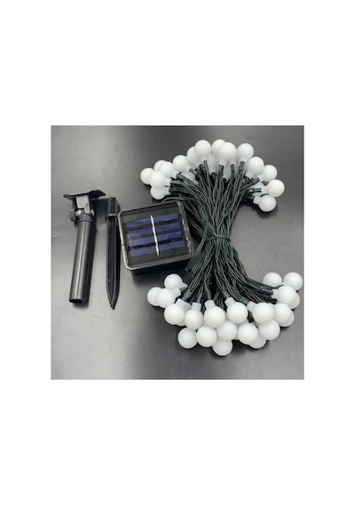 50 Led 7 Metre Güneş Enerjili Solar Peri Led Işık Zinciri Top Lambalı Rgb Çok Renkli Dış Mekan Su Geçirmez Bahçe Balkon Süsleme