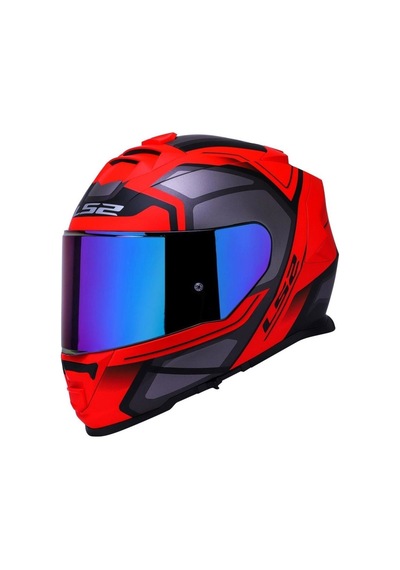 Ls2 Storm 2 Faster Full Face Motosiklet Kaskı Gökkuşağı Vizörlü Mat Kırmızı - Titanyum