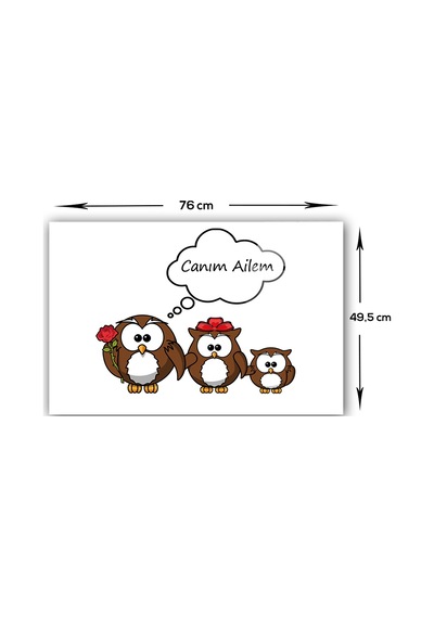 Decorita Sevimli Baykuş Ailesi | Ocak Arkası | 49.5cm x 76cm