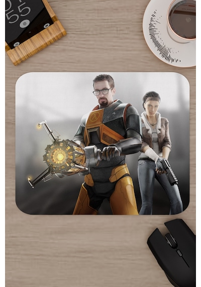 Half Life Kaymaz Dikişli Kauçuk Oyuncu Mousepad V1 - 22x18 Gaming Mouse Pad Fare Altlığı