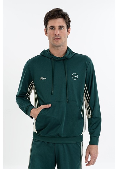 Maraton Boxy Erkek Kapüşonlu Yeşil Sweatshirt Yeşil