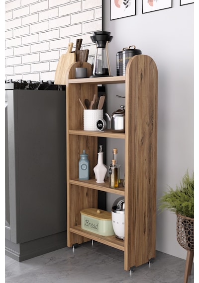 Alpaevmobilya Ahşap Oval 4 Raflı Açık Mutfak Dolabı Çok Amaçlı Organizer Raf Kahve Köşesi Standı Ve Ünitesi Atlantik Çam Alpaevmobilya Ahşap Oval 4 Raflı Açık Mutfak Dolabı Çok Amaçlı Organizer Raf Kahve Köşesi Standı Ve Ünitesi Atlantik Çam