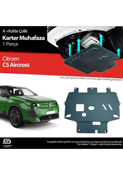 S-dizayn Citroen C5 Aircross Çelik Karter Muhafaza Koruma 2024 Üzeri A+ Kalite