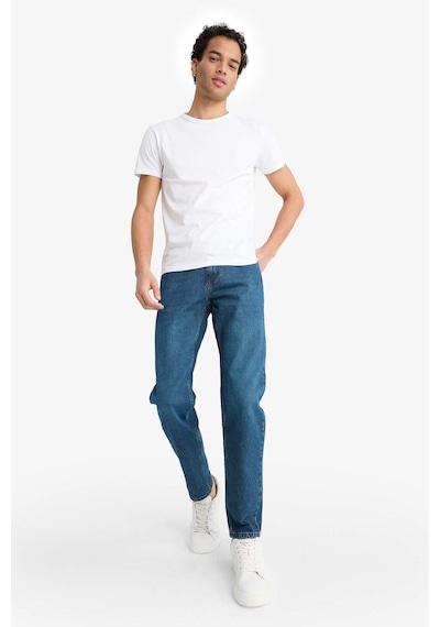 Defacto Slim Tapered Fit Dar Kalıp Normal Bel Daralan Paça Jean Pantolon G1307ax25aunm34 Mavi
