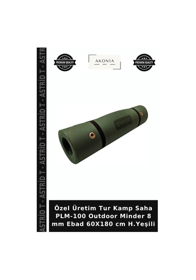 Özel Üretim Tur Kamp Saha Plm-100 Outdoor Minder 8 Mm Ebad 60x180 Cm H.yeşili Yeşil