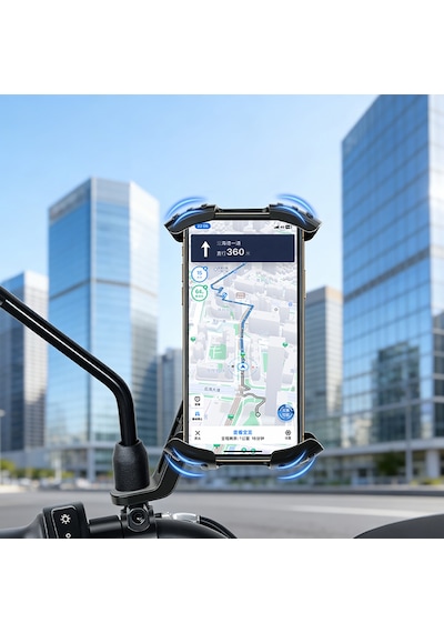 Go Des Gd-hd503 360 Derece Dönebilen Ayarlanabilir Motosiklet Ve Bisiklet Telefon Tutucu Siyah
