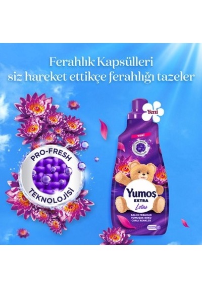 Lotus Aromalı Konsantre Çamaşır Yumuşatıcısı 1440 Ml 60 100'lü Set
