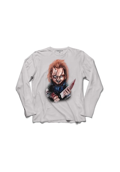Chucky Charles Lee Ray Oyuncak Bebek Bıçak Uzun Kollu Tişört (518427663)