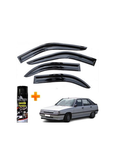 Renault 11 Flash Mügen Cam Rüzgarlığı Tüm Kasalar 4 Lü Takım +500ml Lastik Parlatıcı