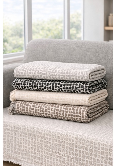 Çakıl Desen Kaymaz Yıkanabilir Pamuklu Koltuk/çekyat Örtüsü 180x220 Ebat Oturma Ve Sırt Siyah