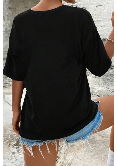 Flood Of Style Unisex The Power Of Baskılı Tasarım Tshirt Siyah