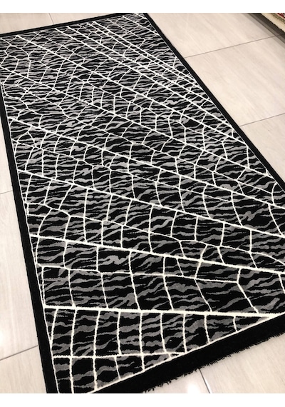 Saray Halı Simin 10938 B 100X200 Siyah Gri 2 Metre Yolluk !