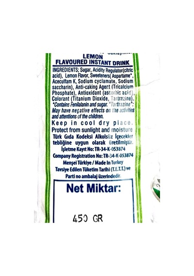Limon Aromalı Içecek Tozu - 10litre - Soğuk Limonata - Limonata Tozu Diğer