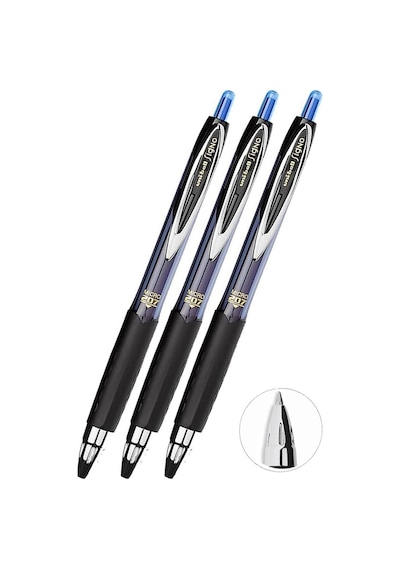 Mavi Pilot Kalem 3 Adet Uniball Signo Micro 207 0.5 Mm Roller Uçlu Pilot Kalem Umn-207 İnci Uçlu Likit Mürekkepli Jel Mavi