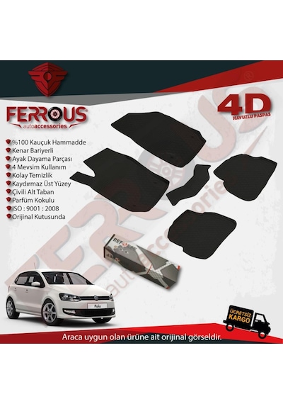 Turkmenaksesuar Volkswagen Polo 6R 4D Paspas Siyah Ve Üst Bagaj Havuzu 2010 2016