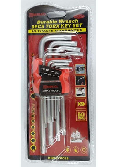 9 Parça Yıldız Alyan Seti Profesyonel Torx Delikli 1 Set Uzun Yıldız Alyan Seti N11.6907