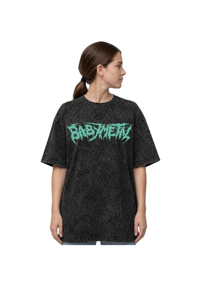 Sevbano Babymetal Rock Metal Müzik Grubu Sırt Baskılı Unisex Oversize Esk Siyah